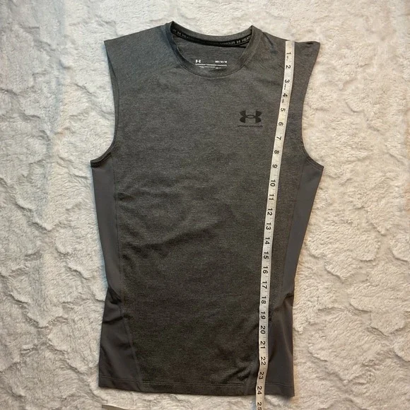 Under Armour HeatGear Compression Sleeveless Shirt Athletic Tank Top Medium - Picture 5 of 6